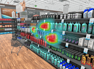 Virtuelle Realität: Die Heatmap zeigt, welche Produkte den Konsumenten im 3D-Supermarkt ansprechen.