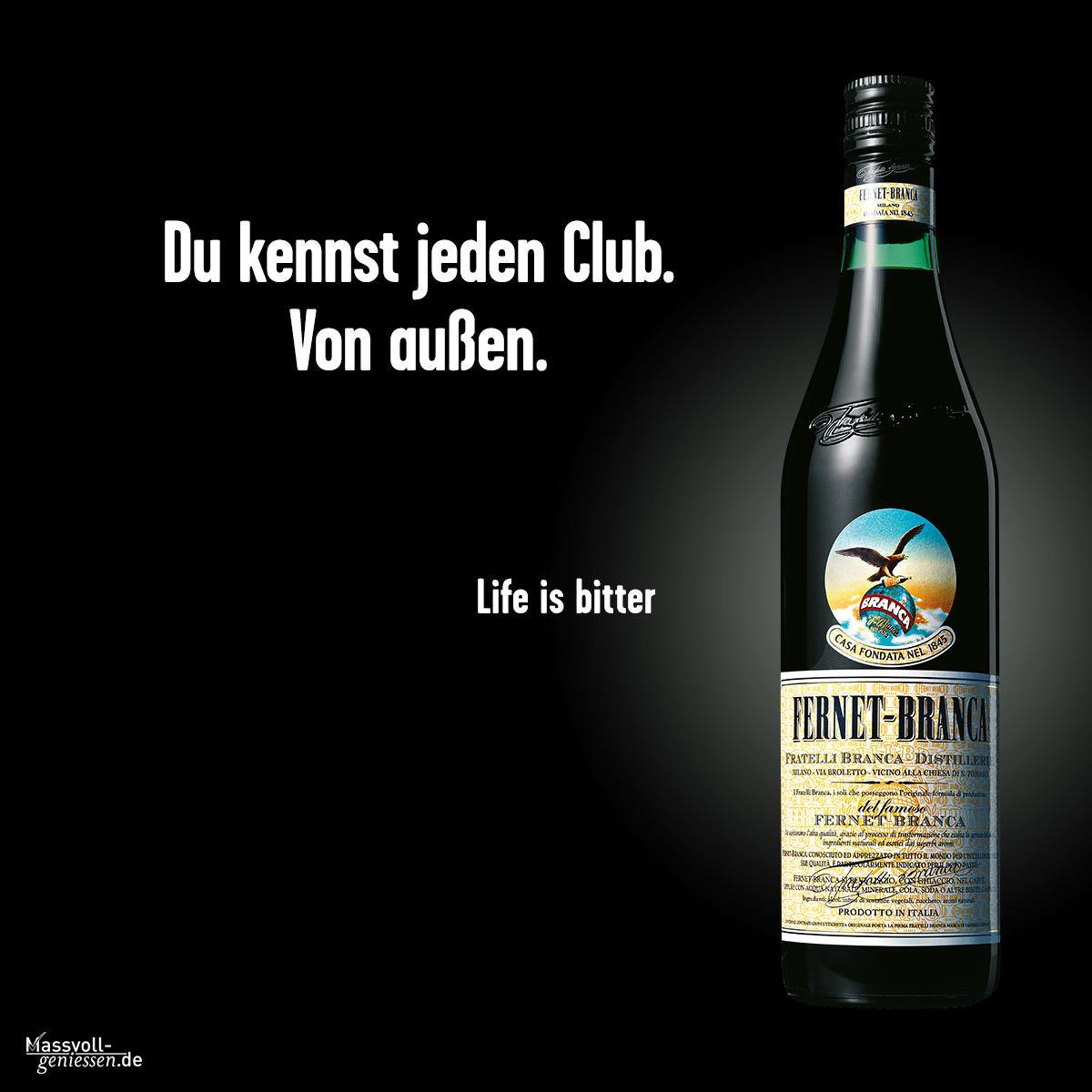 Werbung mit Getränk und dem Spruch 
