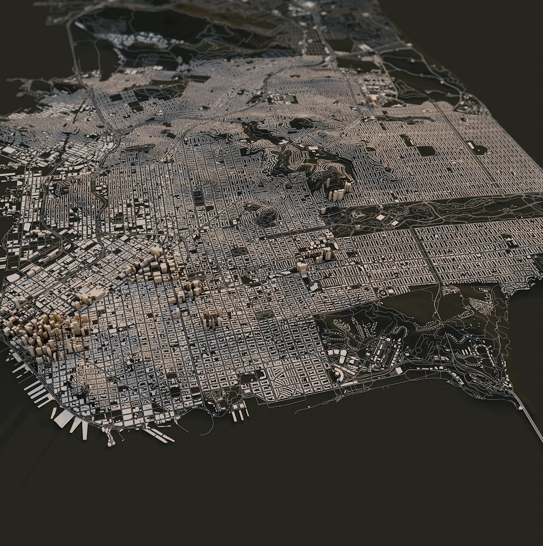Satellitenbild von San Francisco aus der Vogelperspektive
