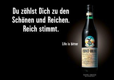 Life is bitter-Kampagne: Düsseldorfer Motiv für Fernet-Branca