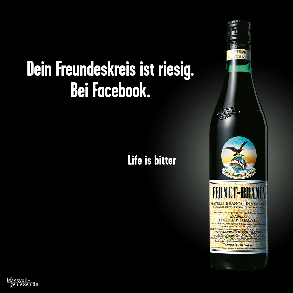 Werbung mit Getränk und dem Spruch 