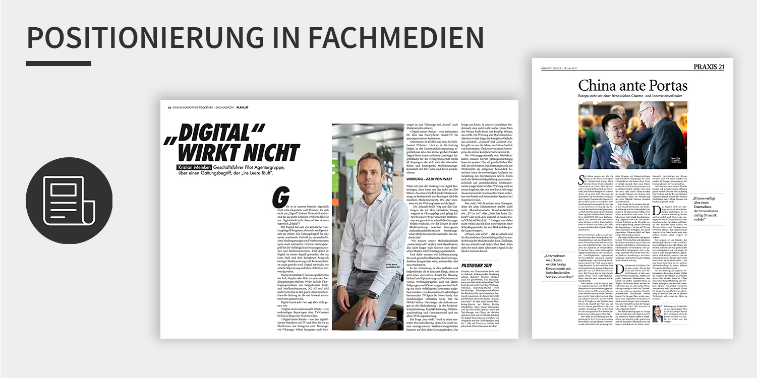 Eine Collage von Medienartikeln