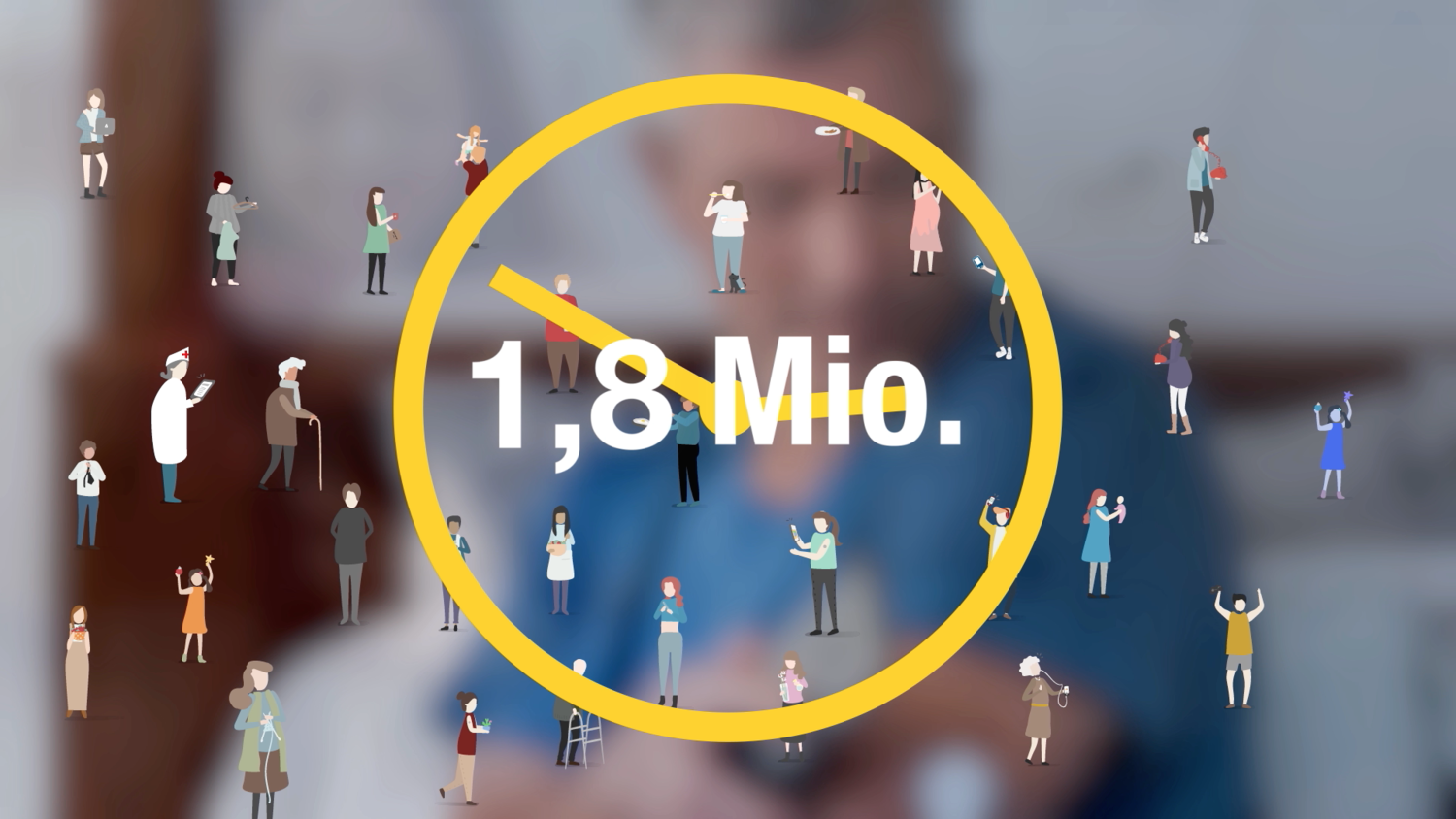 Eine Grafik mit der Aufschrift „1,8 Mio.“