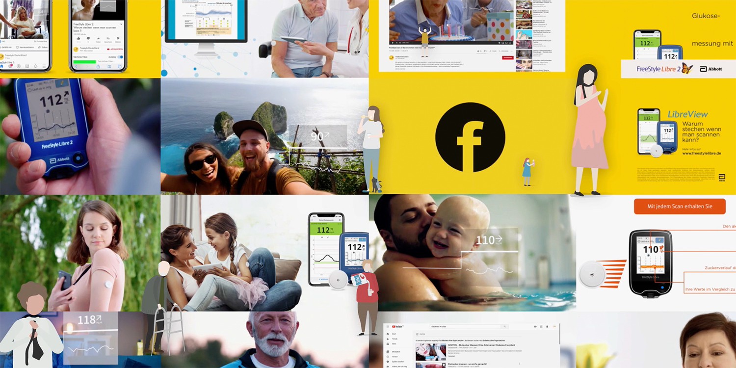 Montage von Social-Media-Beiträgen, darunter Facebook.
