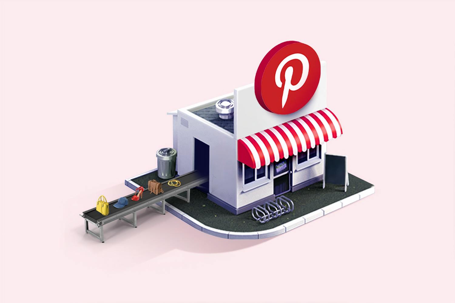 Eine stilisierte Darstellung eines Pinterest-Shops.