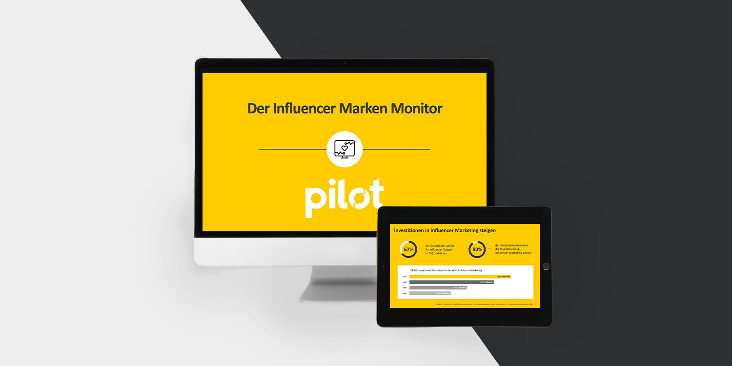Präsentation des „Influencer Marken Monitors“ auf Monitoren.