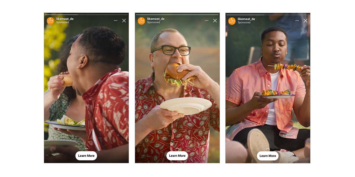 Social-Media-Post zeigt eine Person beim Essen.