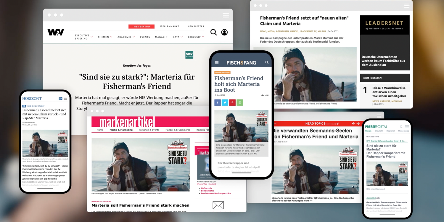 Website-Artikeln über Fisherman's Friends