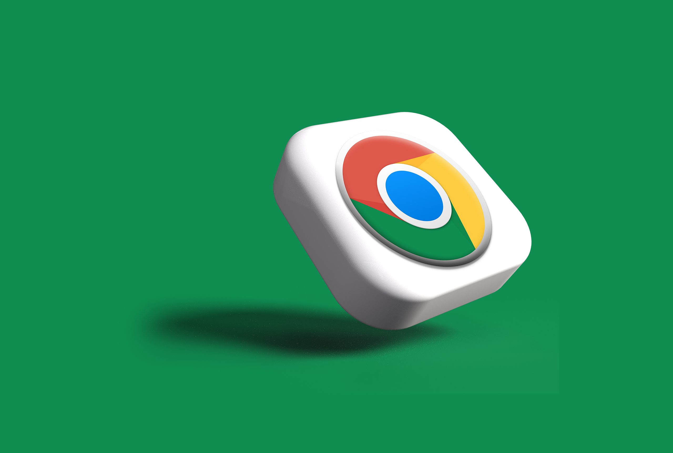 Google Chrome-Logo auf grünem Hintergrund
