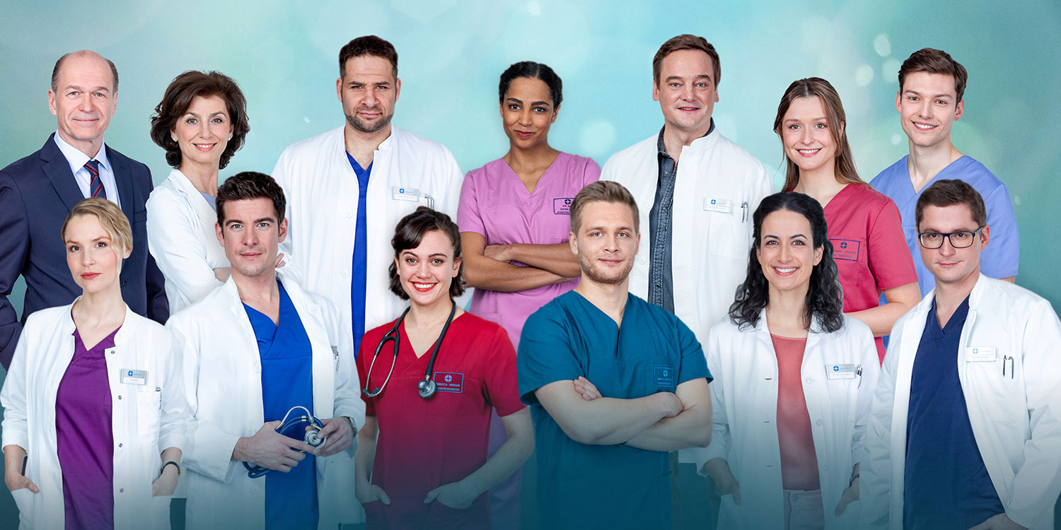 Gruppenfoto von dem Cast "In aller Freundschaft"