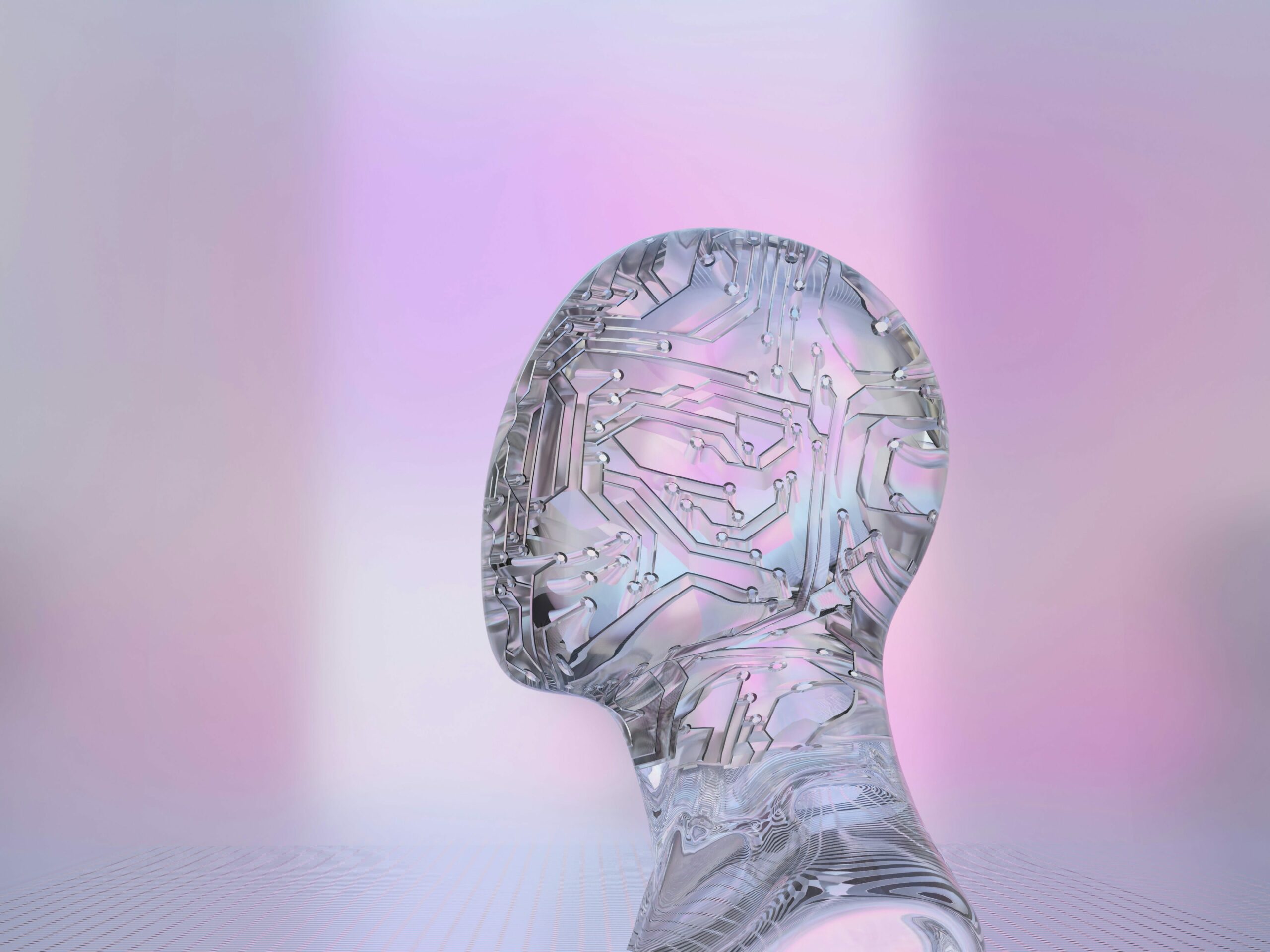 Allison Saeng KSjScD MH4I Unsplash Scaled Durchsichtige Skulptur eines Menschenkopfes, der von Elektroden durchzogen ist